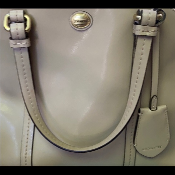 Coach light tan Dome Satchel Purse Handbag - Picture 3 of 8